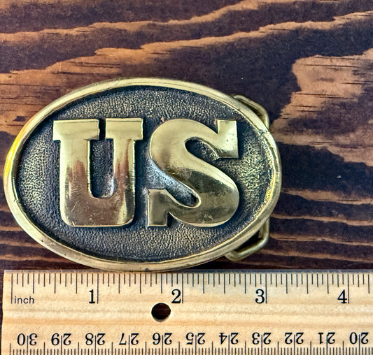Brass US Belt Buckle – 1978 Military Style - Vintage