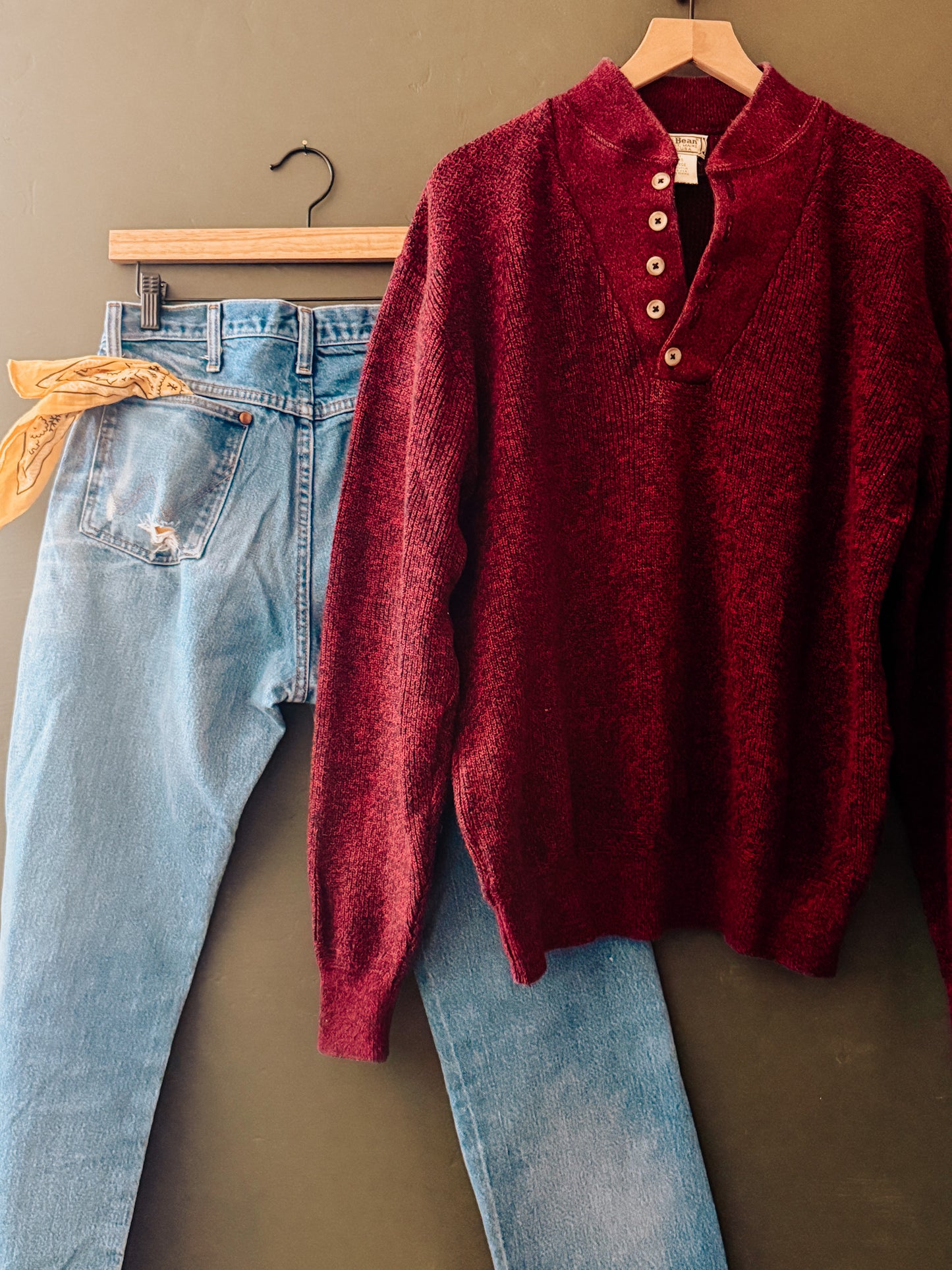 L.L. Bean Henley Sweater - Vintage