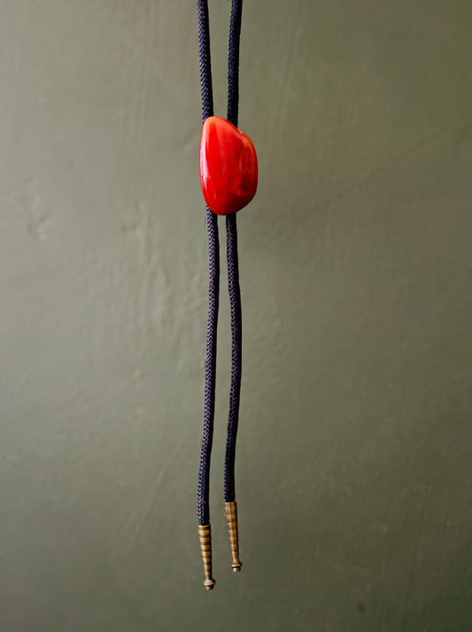 Vintage Carnelian Stone Bolo Tie