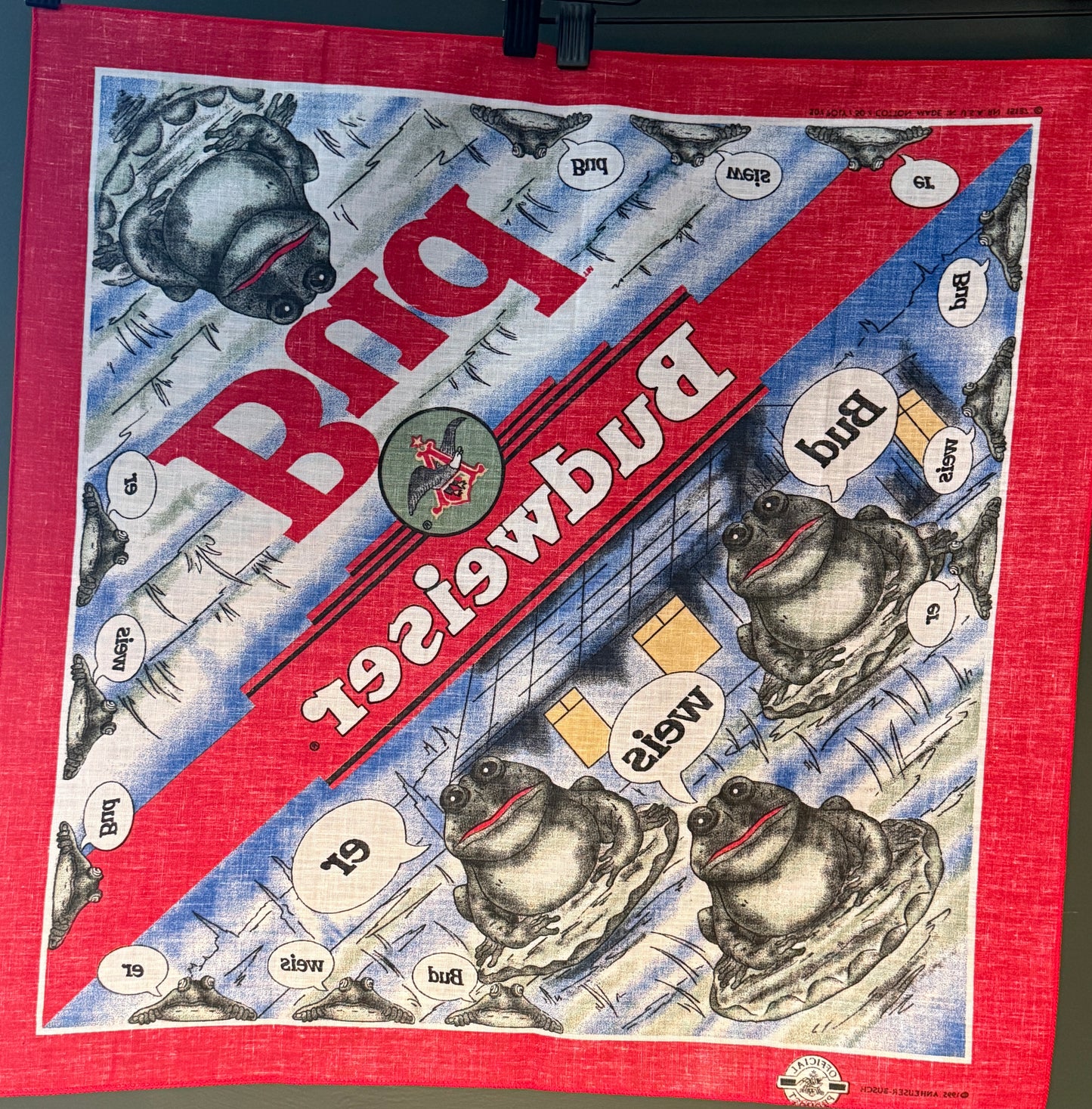 Vintage Budweiser Frog Bandana – 1995