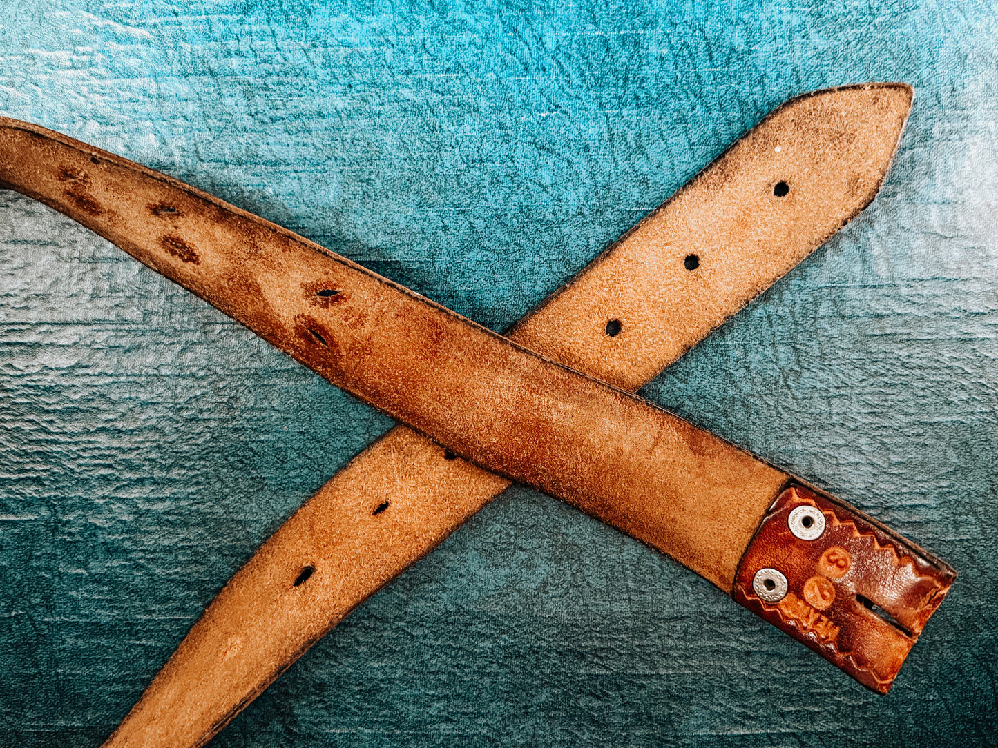 Vintage Hand‑Painted Leather Belt