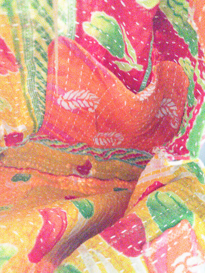 Handmade Kantha Shopper Tote – XL Utility Bag - tulip bag