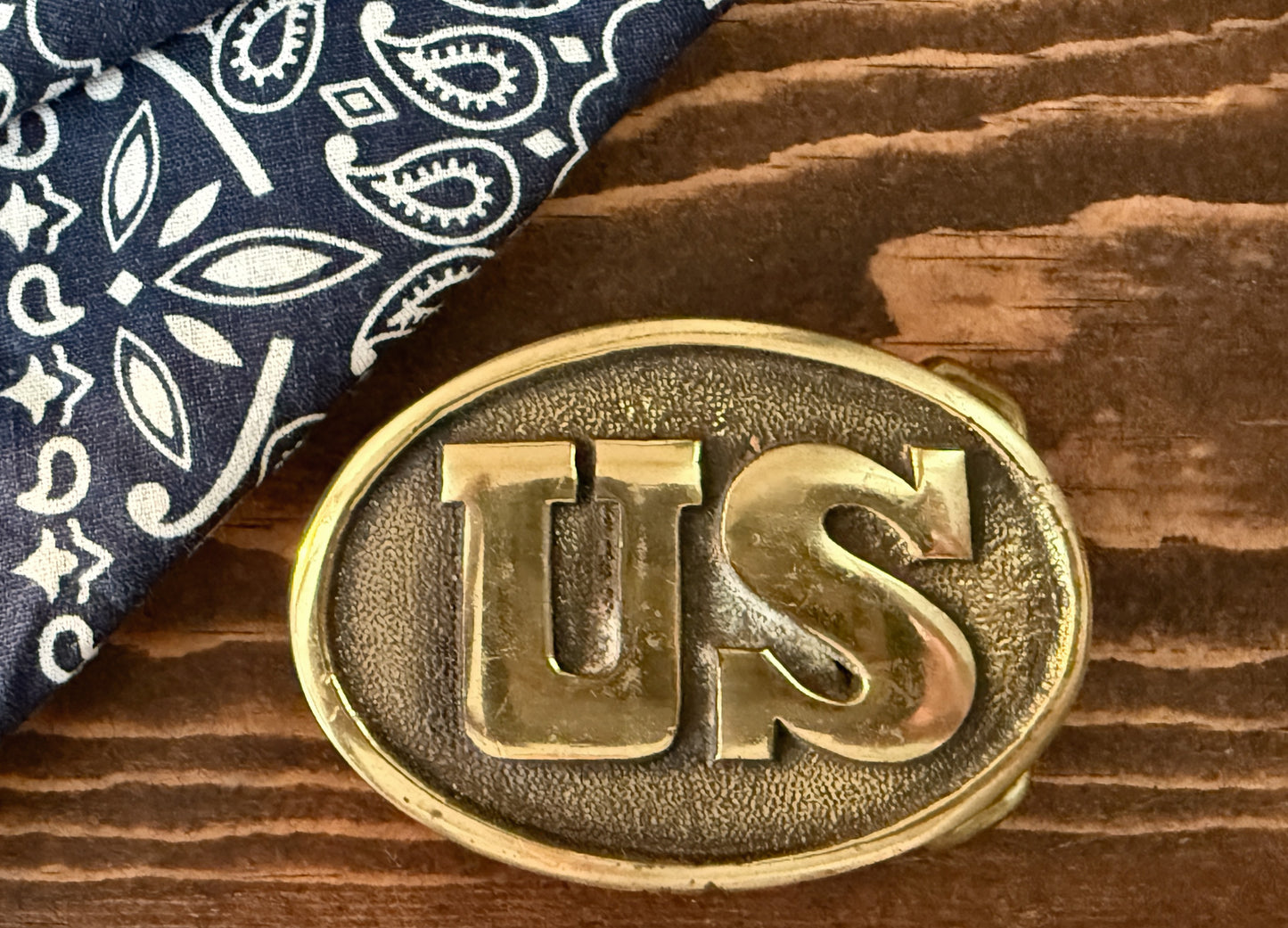 Brass US Belt Buckle – 1978 Military Style - Vintage