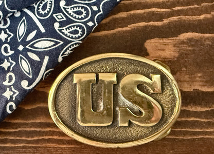 Brass US Belt Buckle – 1978 Military Style - Vintage