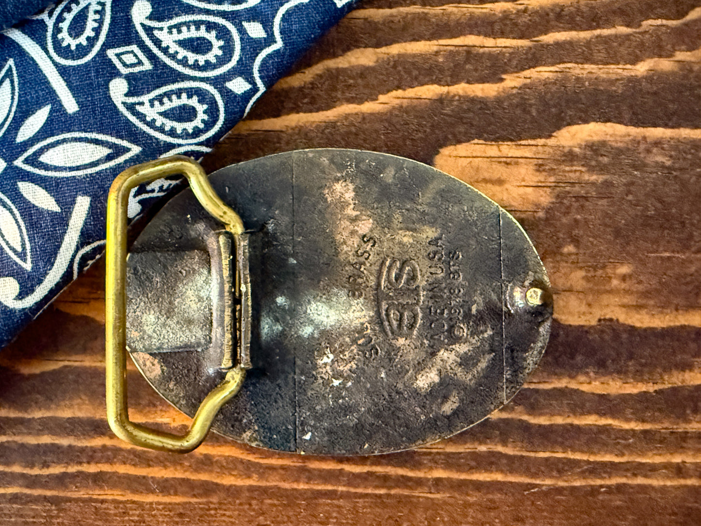 Brass US Belt Buckle – 1978 Military Style - Vintage