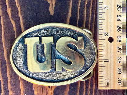Brass US Belt Buckle – 1978 Military Style - Vintage