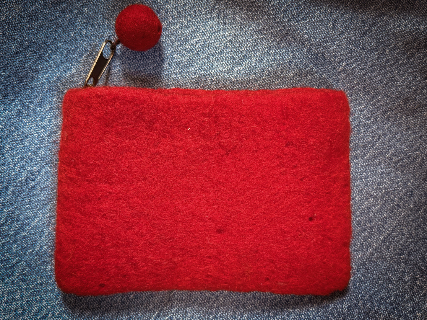 Cat & Bird Felted Wallet