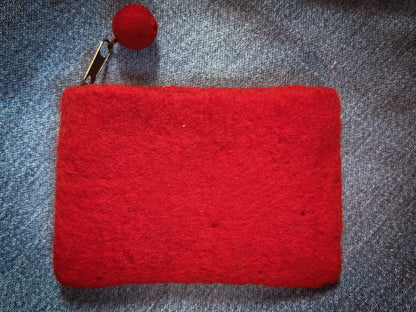 Cat & Bird Felted Wallet