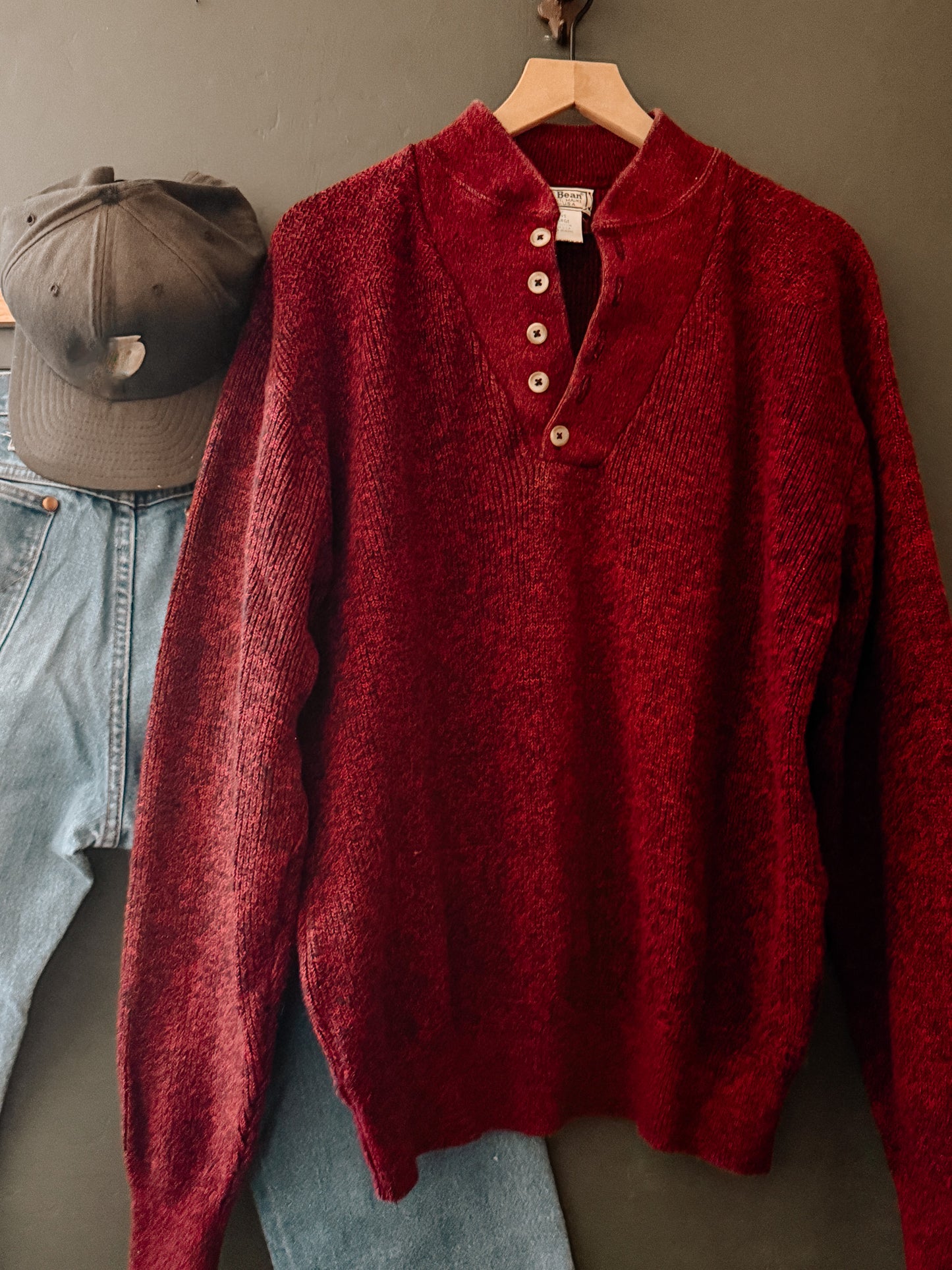 L.L. Bean Henley Sweater - Vintage
