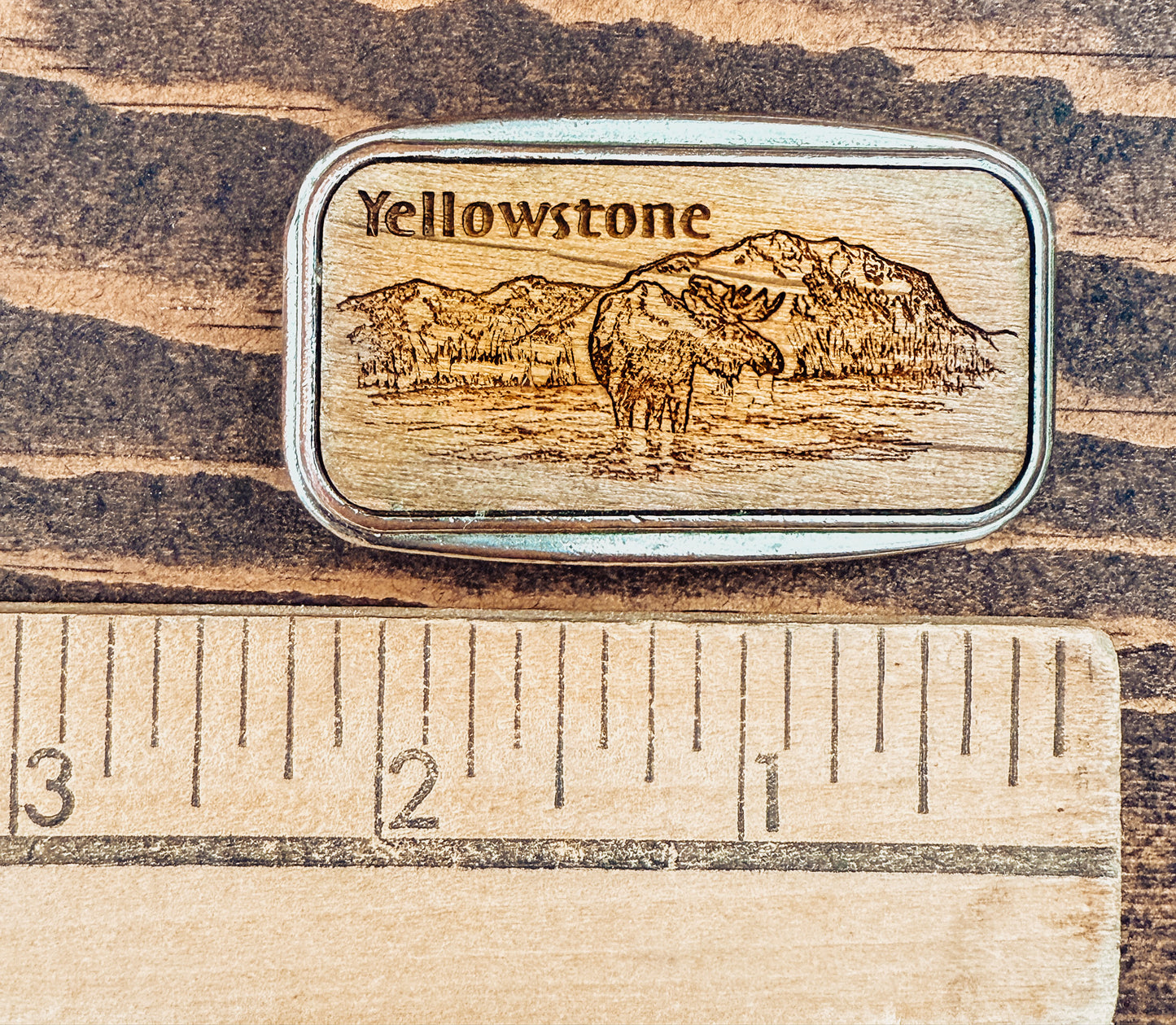 Yellowstone Money Clip with Wood Inlay | Vintage