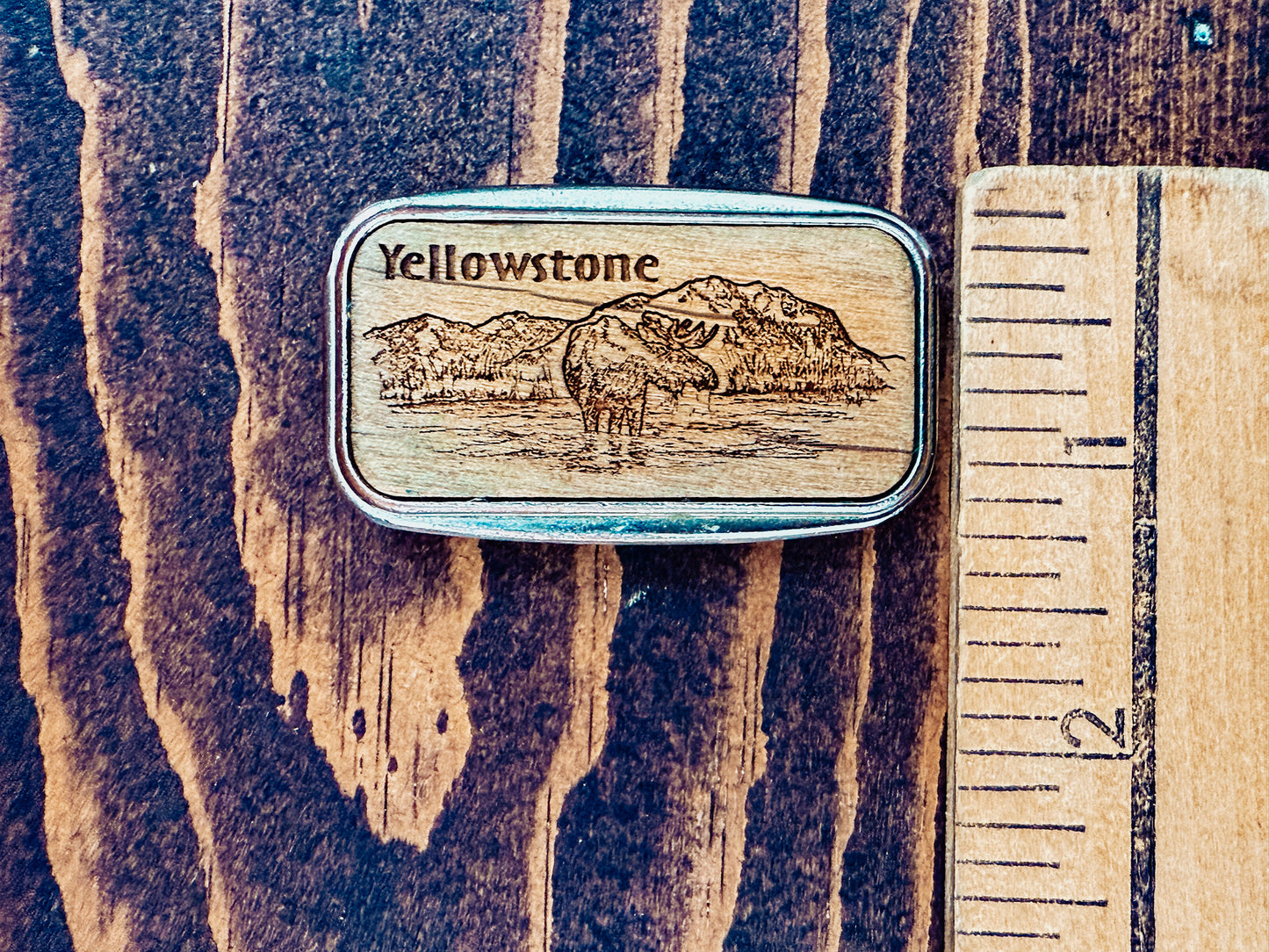 Yellowstone Money Clip with Wood Inlay | Vintage