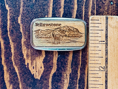 Yellowstone Money Clip with Wood Inlay | Vintage