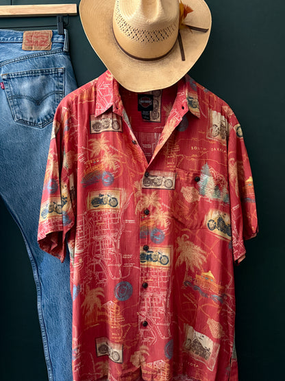 Harley-Davidson Scenic Map Print Shirt | Sturgis Shirt