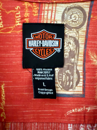 Harley-Davidson Scenic Map Print Shirt | Sturgis Shirt