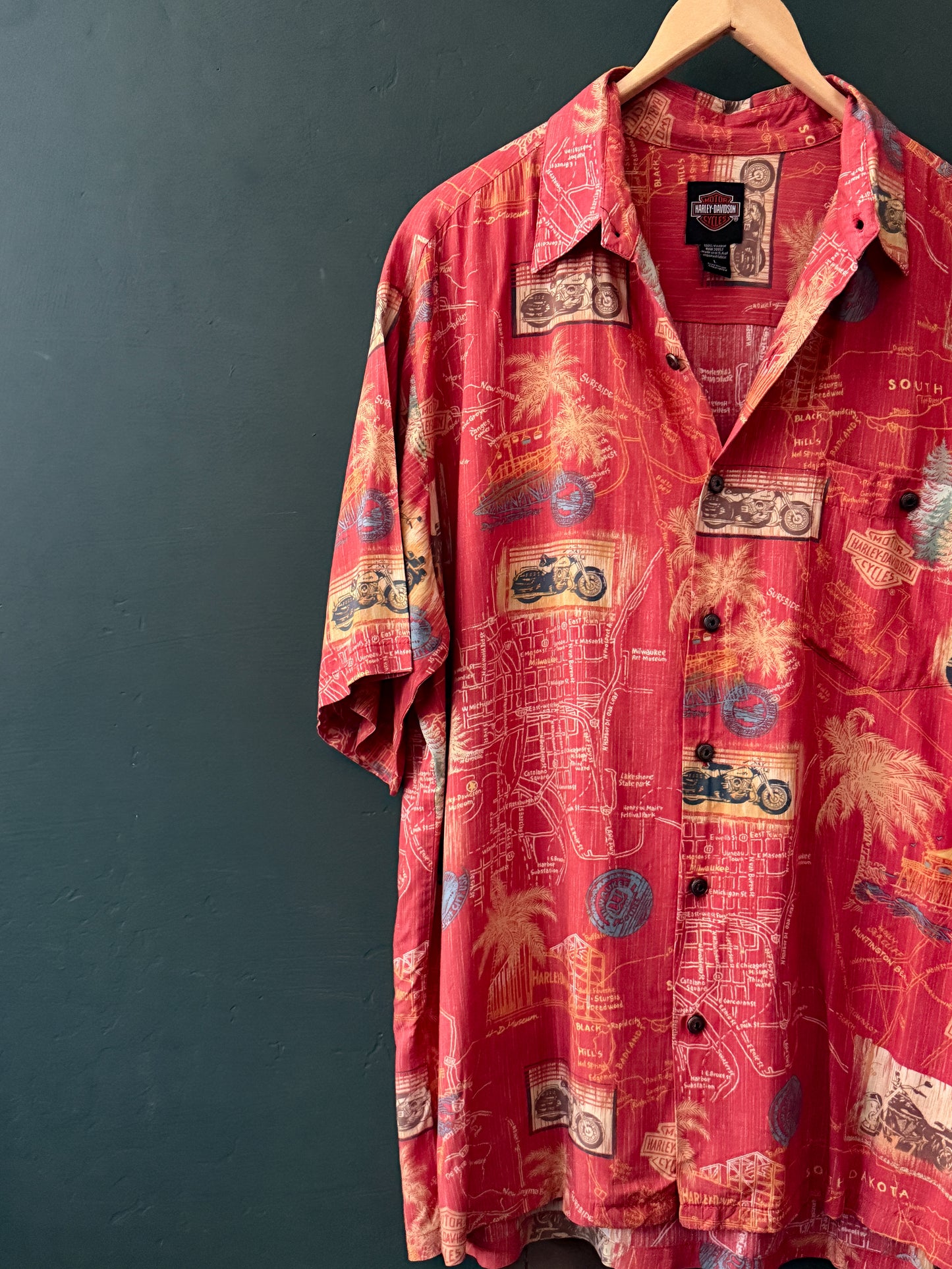 Harley-Davidson Scenic Map Print Shirt | Sturgis Shirt