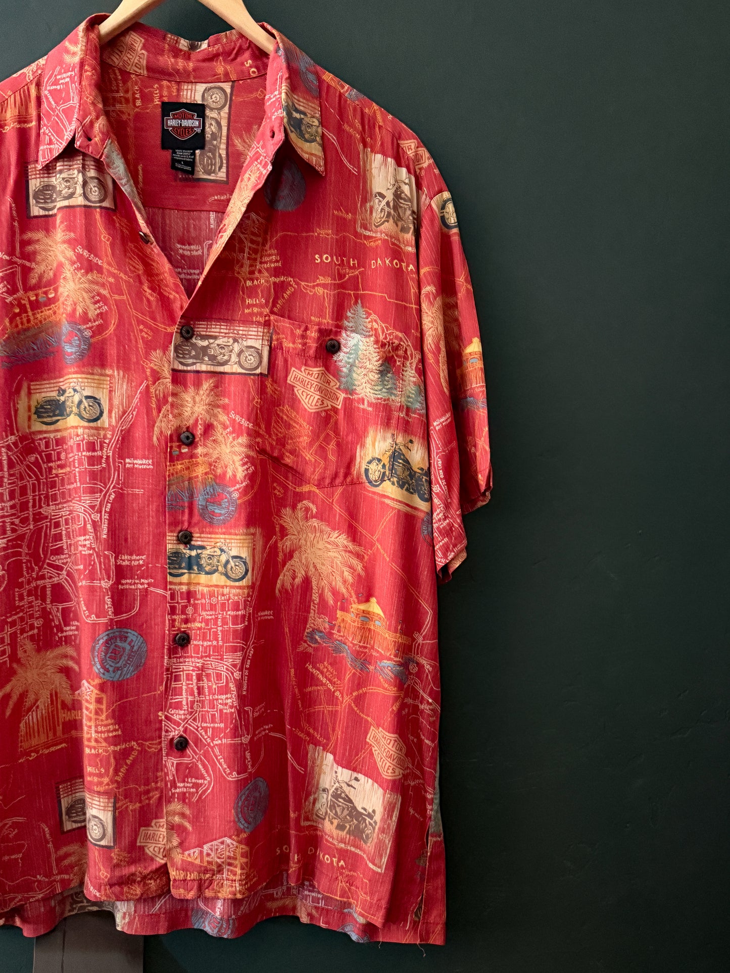 Harley-Davidson Scenic Map Print Shirt | Sturgis Shirt