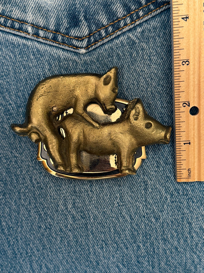 Busy Pigs Belt Buckle