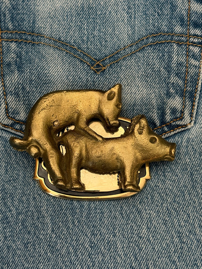 Busy Pigs Belt Buckle