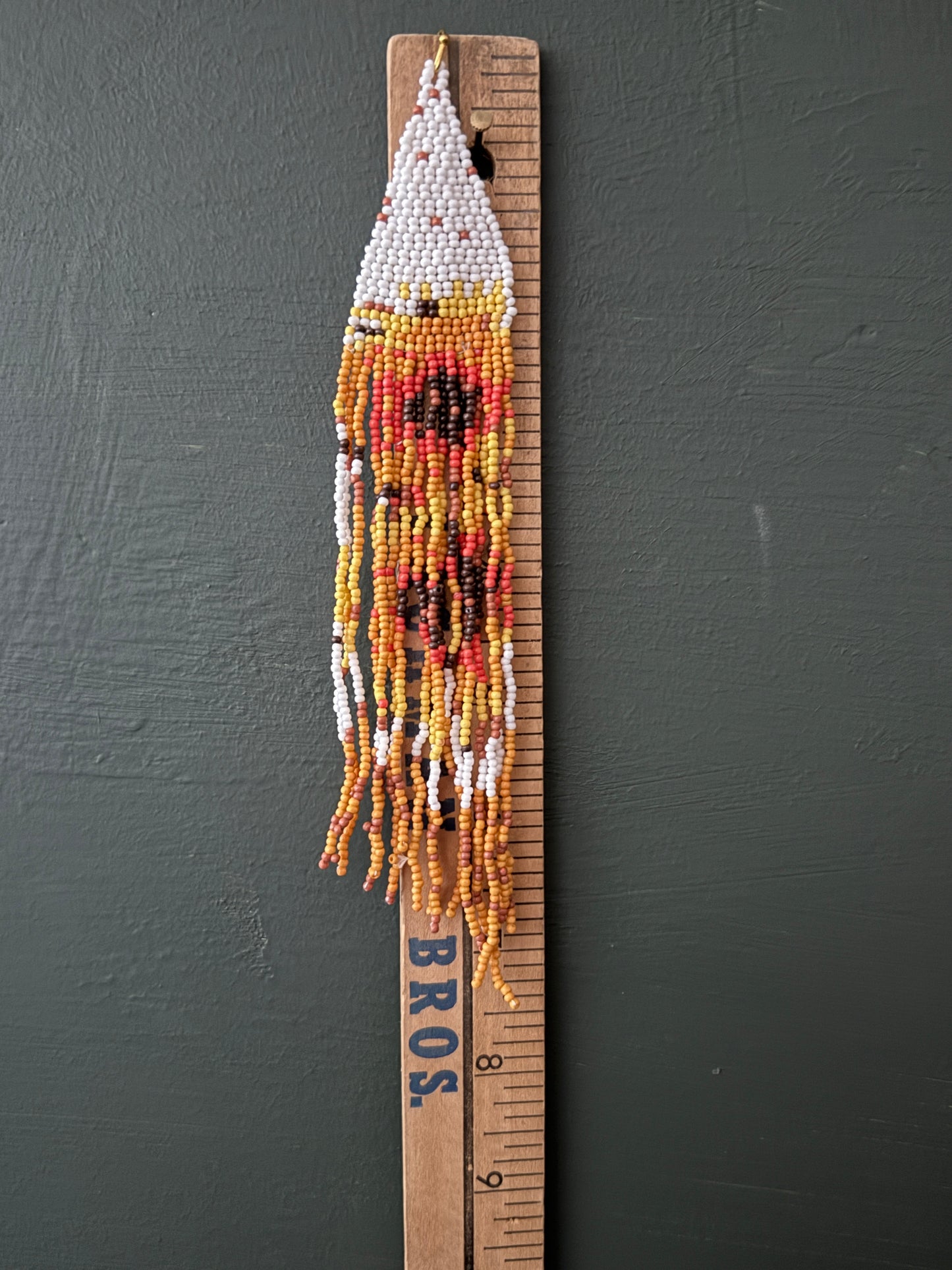 Desert Colors Long Beaded Fringe Earrings