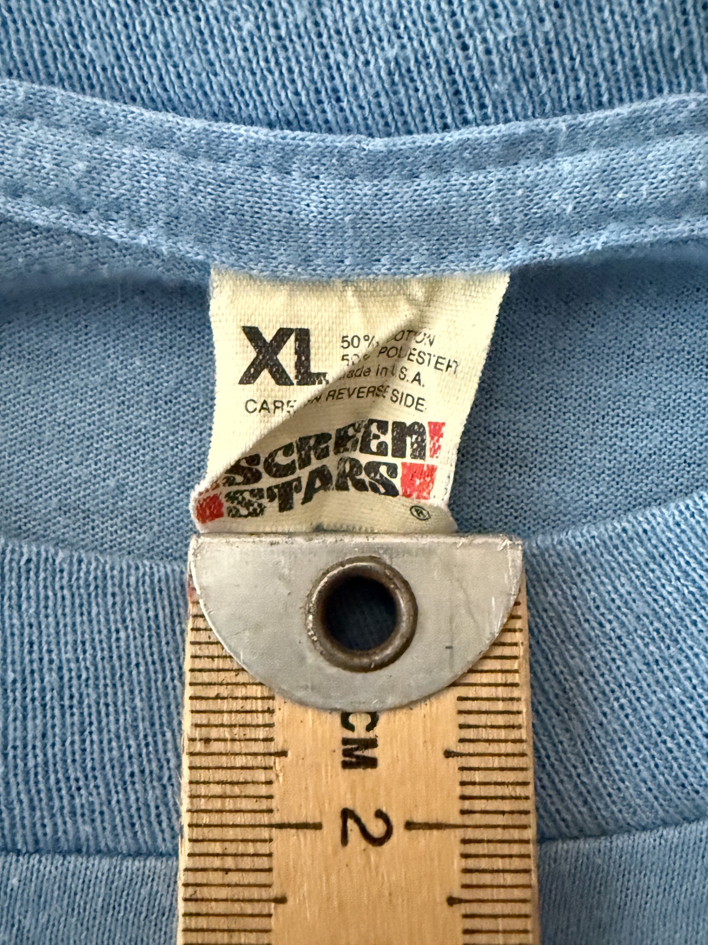Vintage Baby Blue Single Stitch Tee - Screen Stars | Vintage