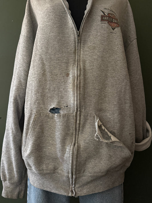 Rare Harley Davidson Hoodless Zip-Up 2000 | Vintage