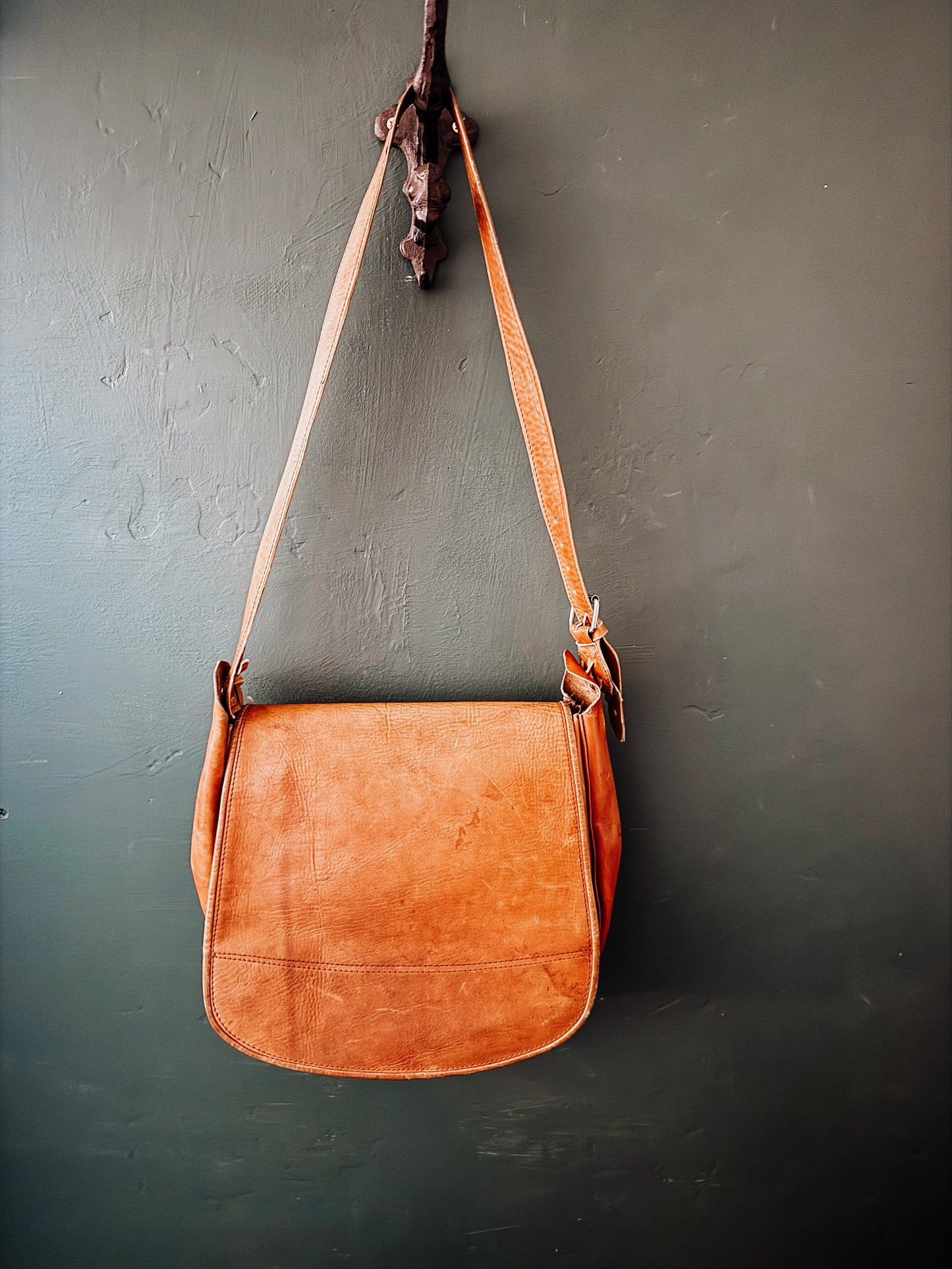 vintage leather boho bag