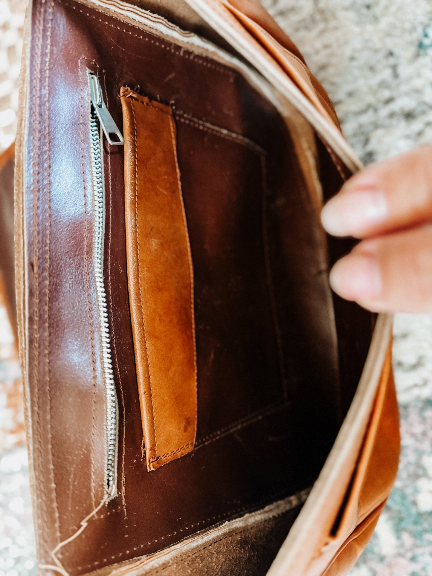 vintage leather boho bag