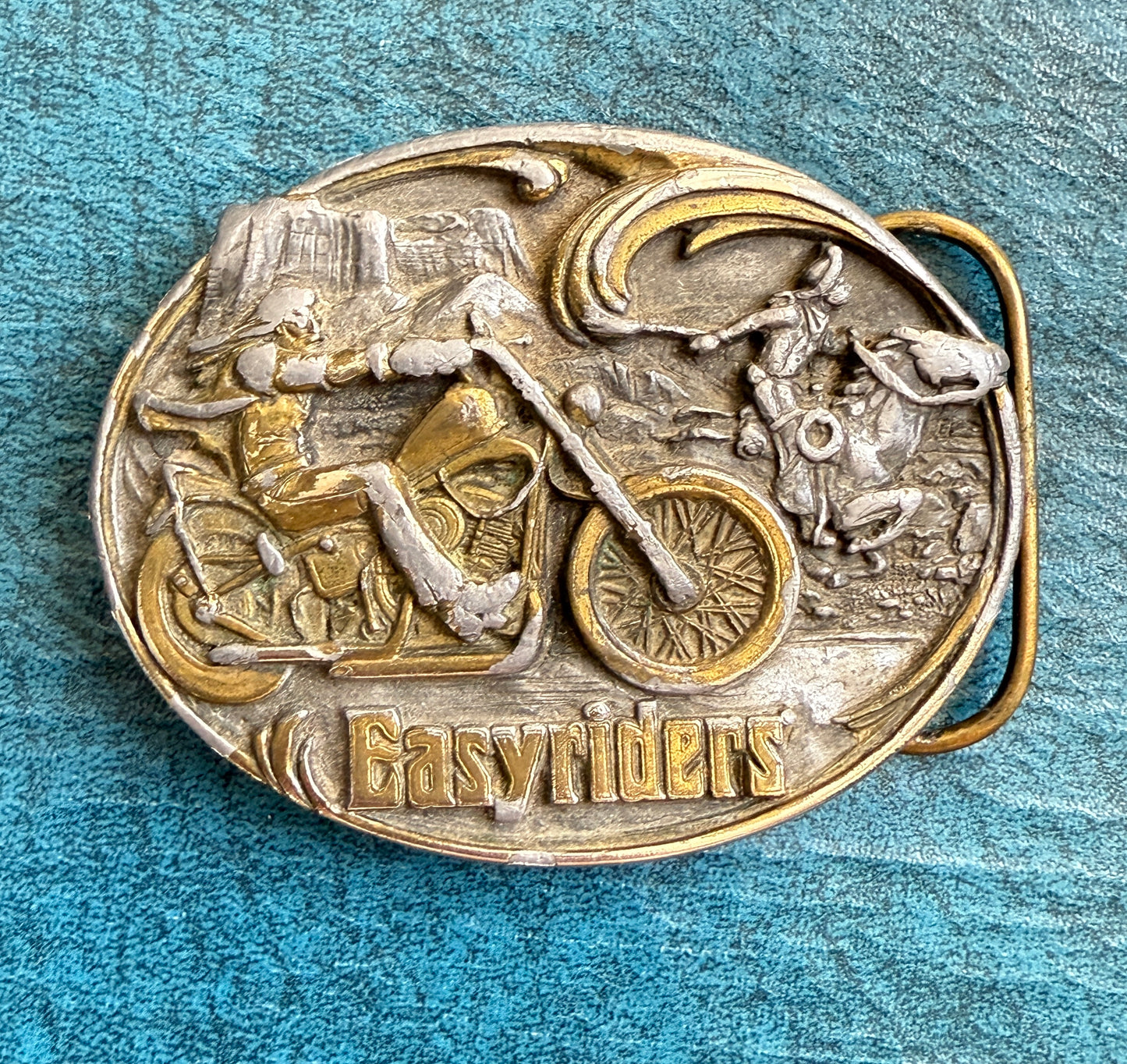 EasyRiders Belt Buckle - David Mann’s legendary “Ghostrider” - super rare buckle