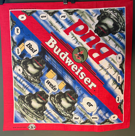 Vintage Budweiser Frog Bandana – 1995