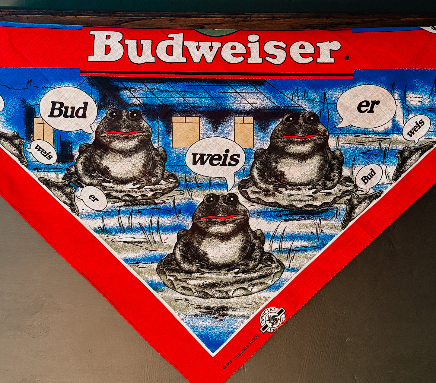 Vintage Budweiser Frog Bandana – 1995