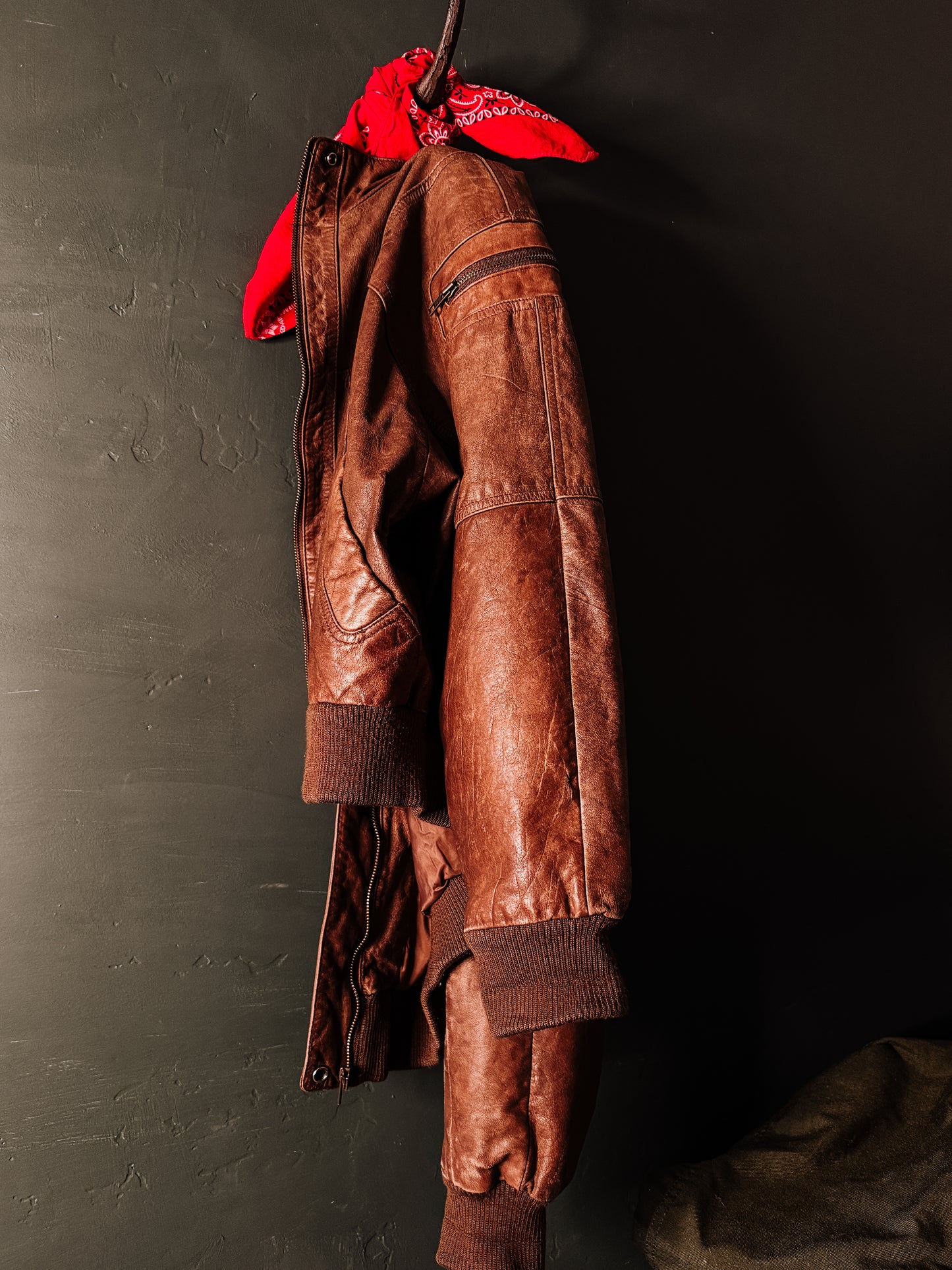 Vintage Leather Bomber Jacket