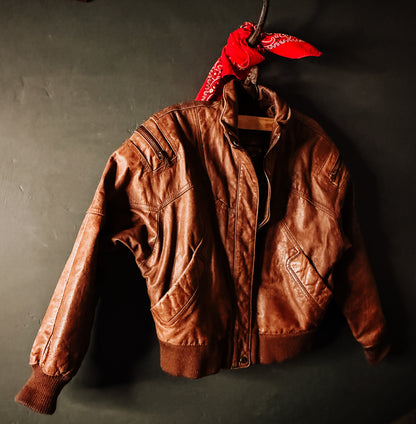 Vintage Leather Bomber Jacket