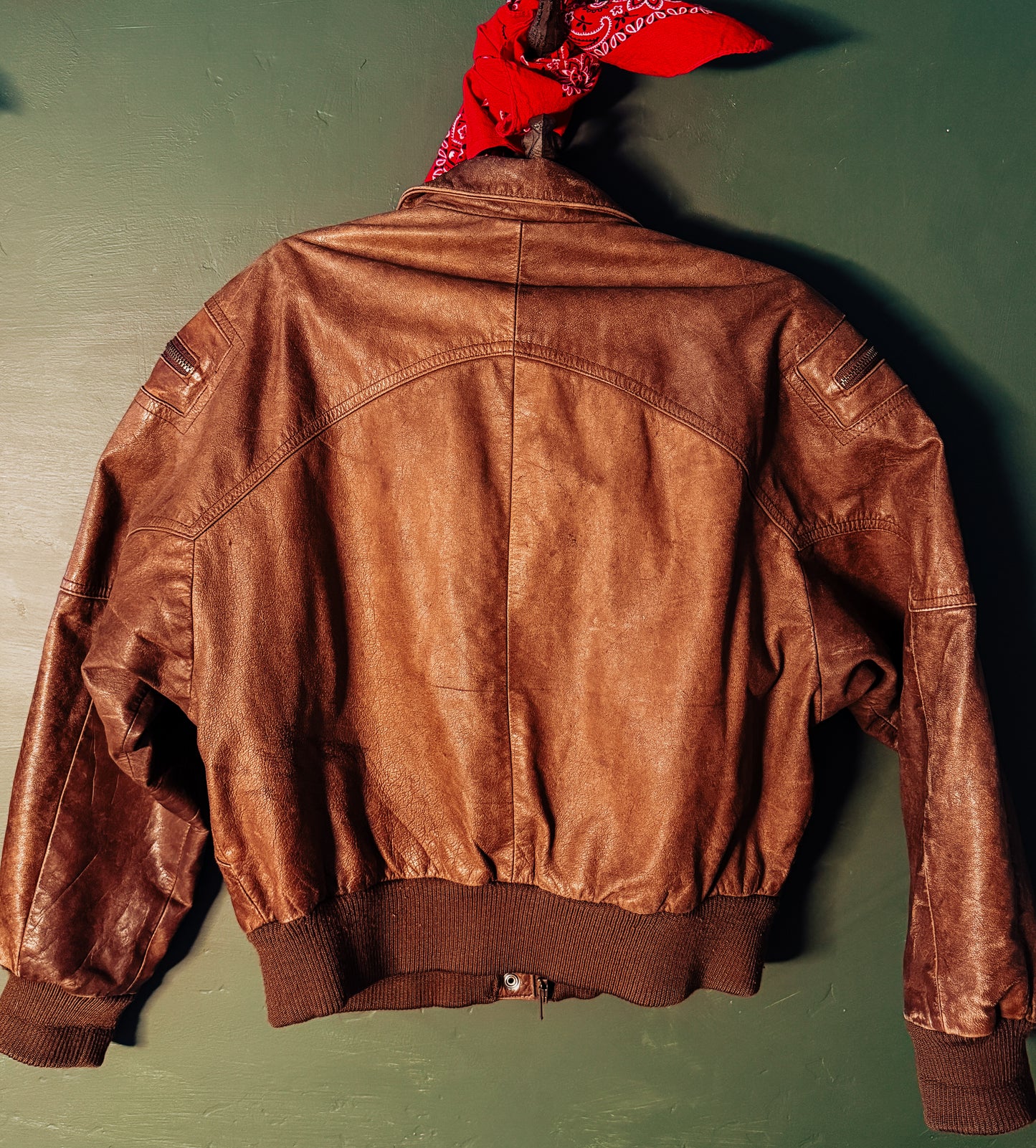 Vintage Leather Bomber Jacket