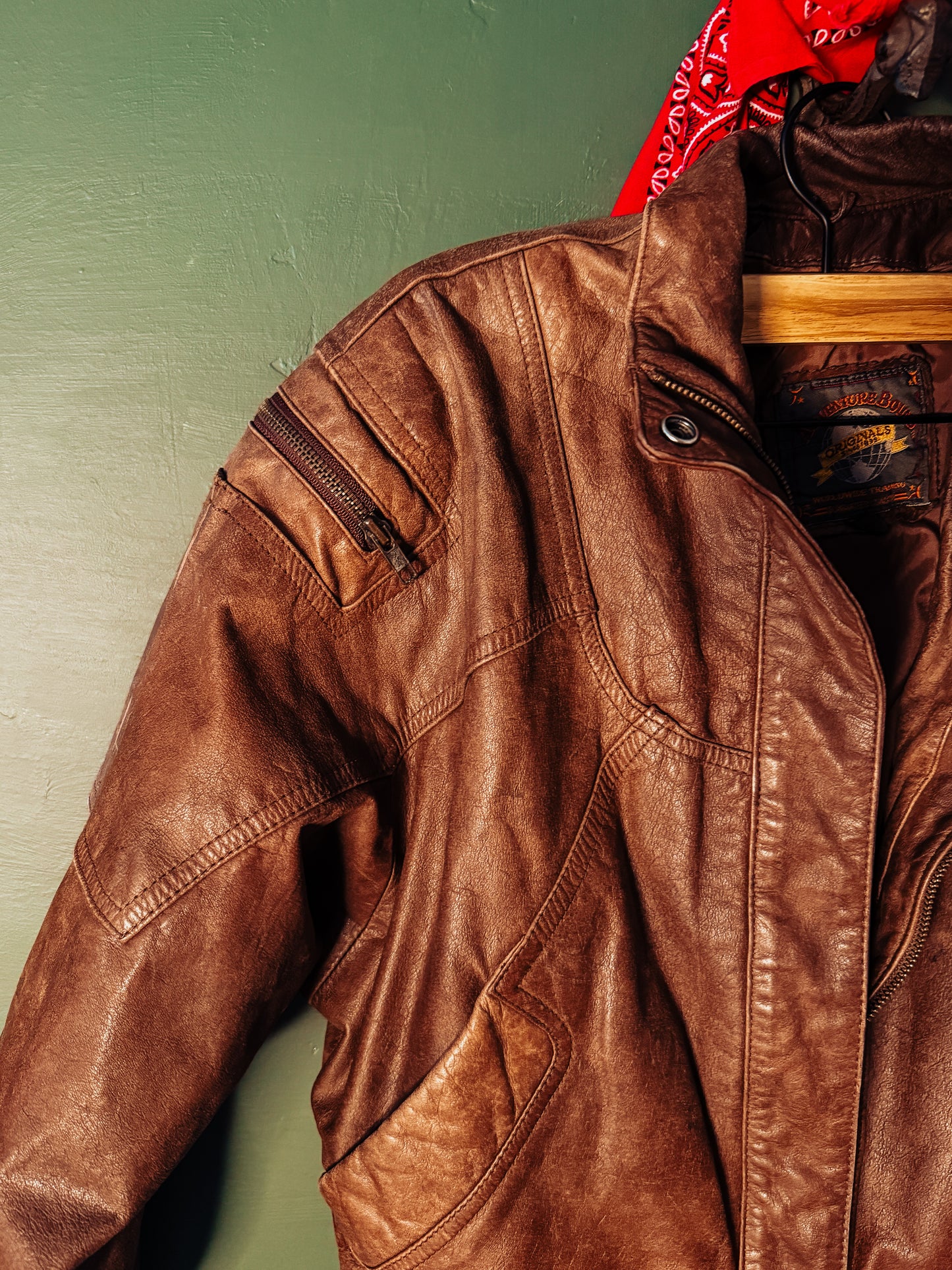 Vintage Leather Bomber Jacket