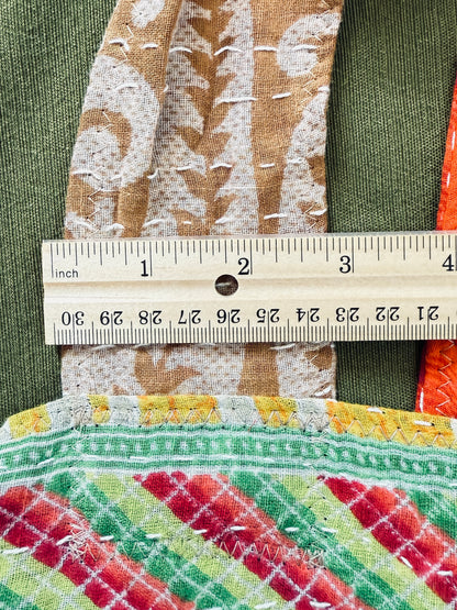 Handmade Kantha Shopper Tote – XL Utility Bag - tulip bag