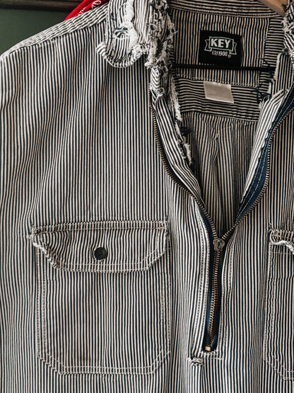 KEY Brand Hickory Stripe Sleeveless Work Shirt