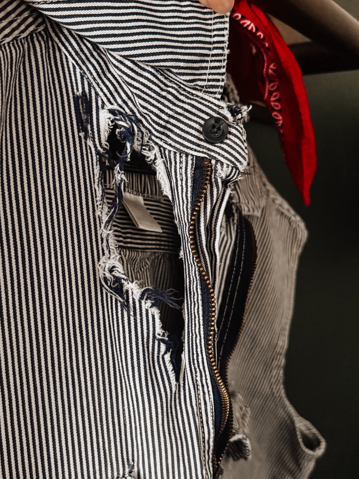 KEY Brand Hickory Stripe Sleeveless Work Shirt