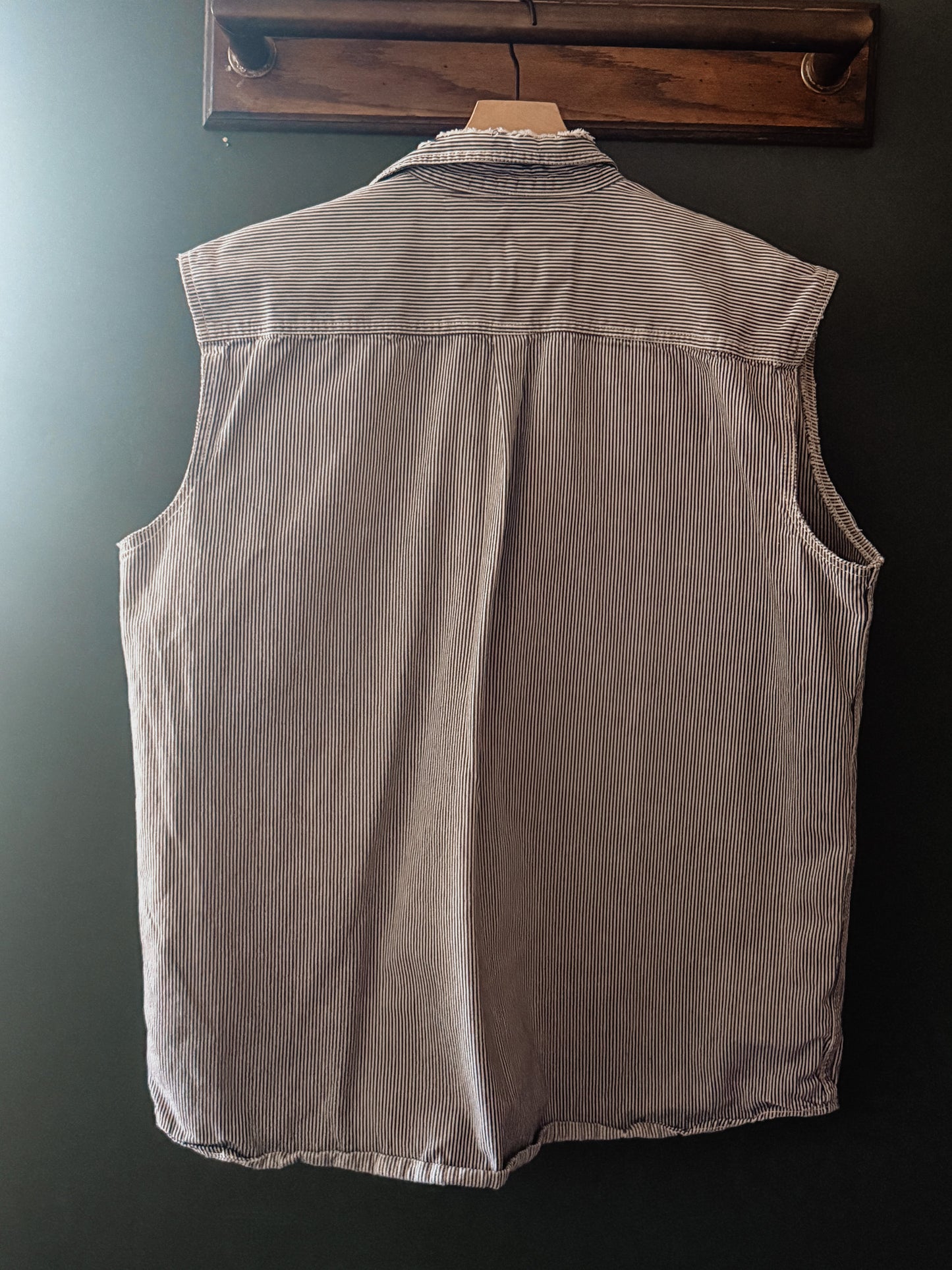 KEY Brand Hickory Stripe Sleeveless Work Shirt