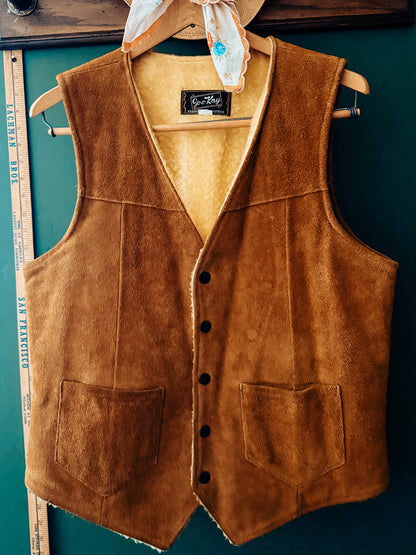 Vintage Leather Sherpa Vest