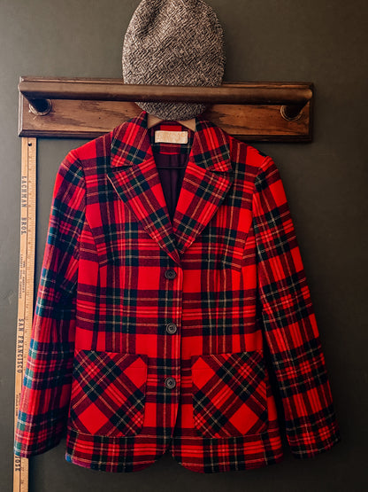 Vintage Pendleton Red Tartan Blazer