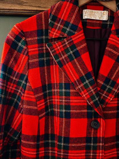 Vintage Pendleton Red Tartan Blazer