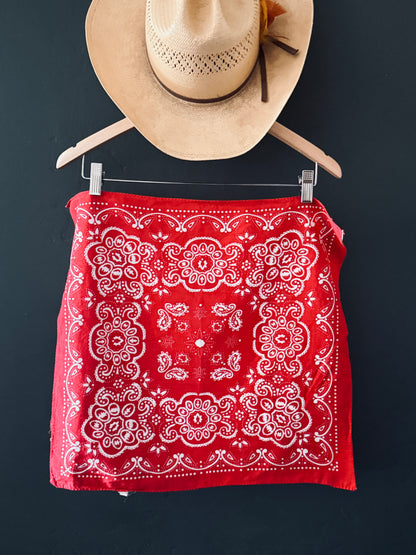 Vintage Red and White Bandana  -003