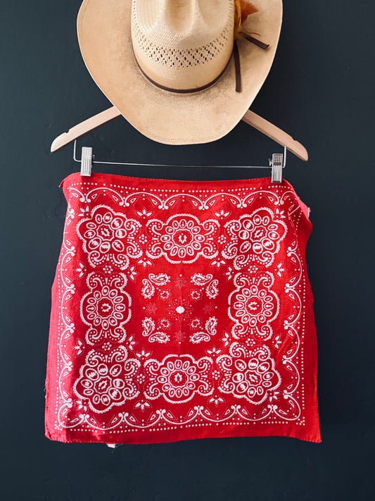 Vintage Red and White Bandana  -003