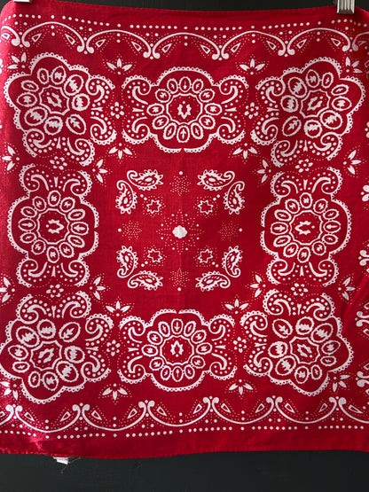 Vintage Red and White Bandana  -003