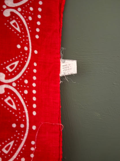 Vintage Red and White Bandana  -003
