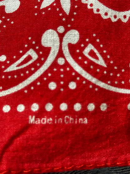 Vintage Red and White Bandana  -003