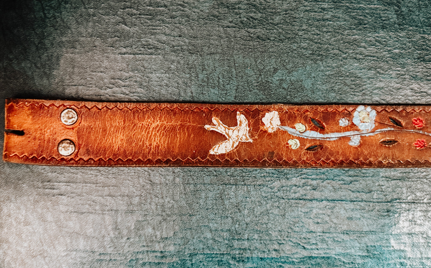 Vintage Hand‑Painted Leather Belt