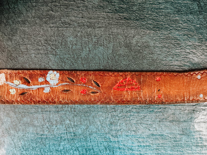 Vintage Hand‑Painted Leather Belt