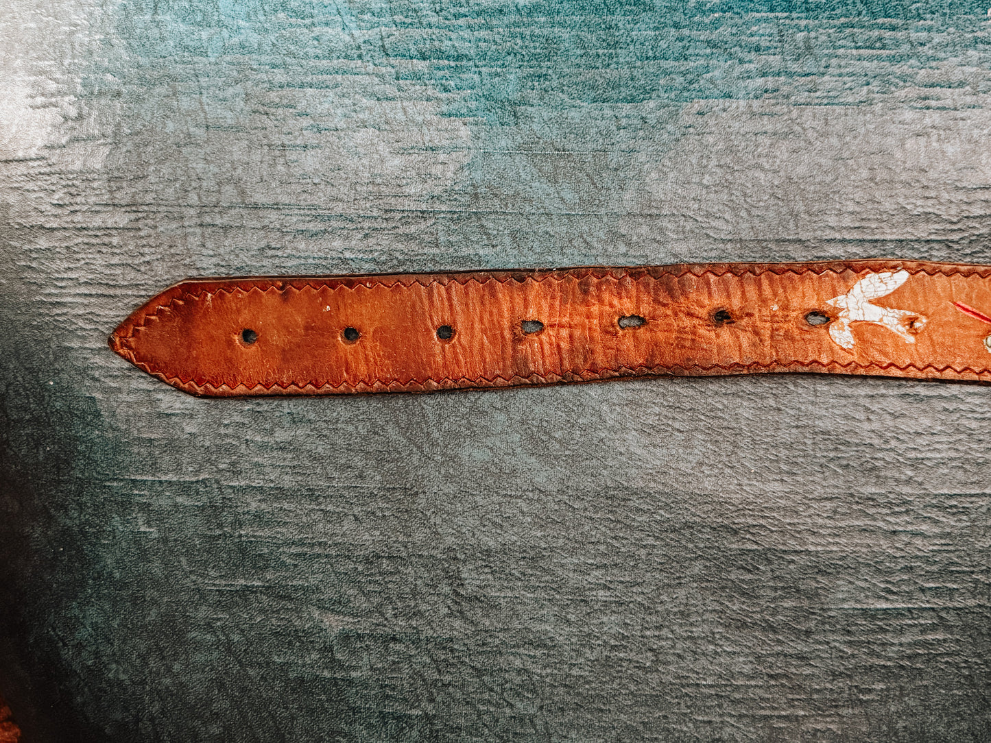 Vintage Hand‑Painted Leather Belt