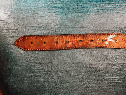 Vintage Hand‑Painted Leather Belt